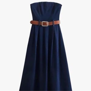 Zara Denim Strapless Dress Size M